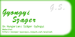 gyongyi szager business card